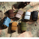 2 PCS Ultra-Small Mini TN Hand Account Book Handmade Note Book Leather Notebook Portable Travel Diary(Oil Wax Leather Tea)