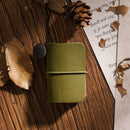 2 PCS Ultra-Small Mini TN Hand Account Book Handmade Note Book Leather Notebook Portable Travel Diary(Oil Wax Leather Green)