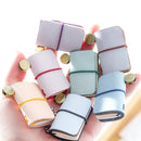 2 PCS Ultra-Small Mini TN Hand Account Book Handmade Note Book Leather Notebook Portable Travel Diary(Fog Wax Sky Blue)