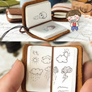 2 PCS Ultra-Small Mini TN Hand Account Book Handmade Note Book Leather Notebook Portable Travel Diary(Crazy Horse Skin Blue)