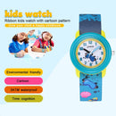 JNEW A369-86336 Children Cartoon Waterproof Time Cognitive Ribbon Watch(Summer Beach)