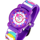 JNEW A335-86224 Children Cartoon 3D Cooking Firl Waterproof Quartz Silicone Watch(Blue)