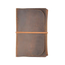 Crazy Horse Skin Passport Bag Document Holder Retro Boarding Pass Wallet Card Holder(Brown)