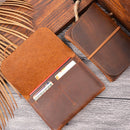 Crazy Horse Skin Passport Bag Document Holder Retro Boarding Pass Wallet Card Holder(Brown)