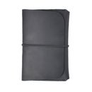 Crazy Horse Skin Passport Bag Document Holder Retro Boarding Pass Wallet Card Holder(Black)