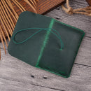 Crazy Horse Skin Passport Bag Document Holder Retro Boarding Pass Wallet Card Holder(Ink Green)