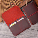 Crazy Horse Skin Passport Bag Document Holder Retro Boarding Pass Wallet Card Holder(Wine Red)