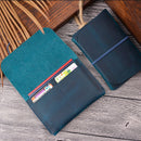 Crazy Horse Skin Passport Bag Document Holder Retro Boarding Pass Wallet Card Holder(Blue)