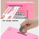 Password Safe Deposit Box Children Automatic Savings ATM Machine Toy, Colour: Rose Red