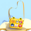 Small Camera Case Box Shoulder Messenger Satchel Bag for Children Cartoon Camera(Yellow )