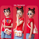 Small Camera Case Box Shoulder Messenger Satchel Bag for Children Cartoon Camera(Pink )