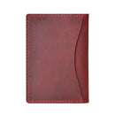 Cowhide Card Holder Simple Bank Card Storage Folder Membership Card Holder Wallet(Crazy Horse Skin Wine Red)
