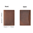 Cowhide Card Holder Simple Bank Card Storage Folder Membership Card Holder Wallet(Crazy Horse Skin Coffee)