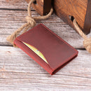 Cowhide Card Holder Simple Bank Card Storage Folder Membership Card Holder Wallet(Crazy Horse Skin Coffee)