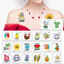 3 Sets Beach Fruit Flower Arm Tattoo Sticker Kids Cartoon Face Sticker(20 PCS / Set)