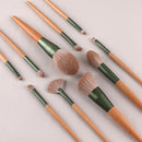 WC-QL10 10 In One Makeup Brush Set Wooden Handle Concealer Brush Foundation Brush Eye Shadow Brush,Specification: Only Makeup Brush