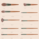 WC-QL10 10 In One Makeup Brush Set Wooden Handle Concealer Brush Foundation Brush Eye Shadow Brush,Specification: Makeup Brush + Bag