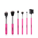 ZOREYA ZZ6 6 In 1 Portable Makeup Brush Set With Wooden Handle Beauty Tools Foundation Brush And Eyebrow Brush(Red)