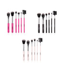 ZOREYA ZZ6 6 In 1 Portable Makeup Brush Set With Wooden Handle Beauty Tools Foundation Brush And Eyebrow Brush(Black)