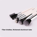 ZOREYA ZZ6 6 In 1 Portable Makeup Brush Set With Wooden Handle Beauty Tools Foundation Brush And Eyebrow Brush(White)