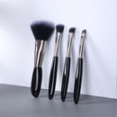 4 In 1 Black Pebbles Makeup Brush Set Eyeshadow Brush Foundation Brush Portable Makeup Brush,Style: Brush + Makeup Brush Bag