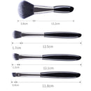 4 In 1 Black Pebbles Makeup Brush Set Eyeshadow Brush Foundation Brush Portable Makeup Brush,Style: Brush + Makeup Brush Bag