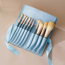 10 in 1 Haze Blue Makeup Brush Set Eyeshadow Brush Practical Commuter Makeup Brush,Style: Brush + Bag