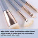 10 in 1 Haze Blue Makeup Brush Set Eyeshadow Brush Practical Commuter Makeup Brush,Style: Brush + Bag