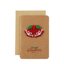 10 Sets SDHK03 Vintage Kraft Paper Christmas Greeting Card Handmade Three-Dimensional Christmas Blessing Gift Card(Bell)