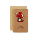 10 Sets SDHK03 Vintage Kraft Paper Christmas Greeting Card Handmade Three-Dimensional Christmas Blessing Gift Card(Angel)