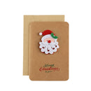 10 Sets SDHK03 Vintage Kraft Paper Christmas Greeting Card Handmade Three-Dimensional Christmas Blessing Gift Card(Santa Claus)