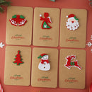 10 Sets SDHK03 Vintage Kraft Paper Christmas Greeting Card Handmade Three-Dimensional Christmas Blessing Gift Card(Bell)