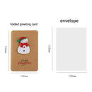 10 Sets SDHK03 Vintage Kraft Paper Christmas Greeting Card Handmade Three-Dimensional Christmas Blessing Gift Card(Deer)