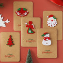 10 Sets SDHK03 Vintage Kraft Paper Christmas Greeting Card Handmade Three-Dimensional Christmas Blessing Gift Card(Angel)