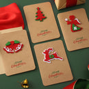 10 Sets SDHK03 Vintage Kraft Paper Christmas Greeting Card Handmade Three-Dimensional Christmas Blessing Gift Card(Angel)