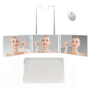 Three-Sided Mirror With LED Light Retractable Hanging Three-Fold Mirror With 10X Magnification Small Mirror(White)