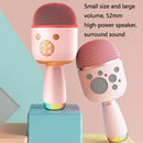 K58 Home Bluetooth Wireless Microphone With Lamp Mobile Phone K Song Children Microphone Audio(pink)