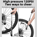 CYCLINGBOX BG-1046 120PSI With Table Aluminum Portable Small Air Cylinder High Pressure Inflatable Bicycle Pump(Silver)