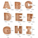 Wooden English Alphabet Piggy Bank Transparent Acrylic Piggy Bank(A)