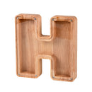 Wooden English Alphabet Piggy Bank Transparent Acrylic Piggy Bank(H)