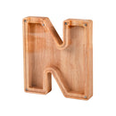 Wooden English Alphabet Piggy Bank Transparent Acrylic Piggy Bank(N)