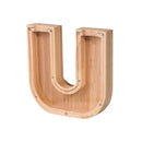 Wooden English Alphabet Piggy Bank Transparent Acrylic Piggy Bank(U)