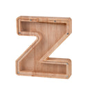 Wooden English Alphabet Piggy Bank Transparent Acrylic Piggy Bank(Z)