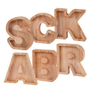 Wooden English Alphabet Piggy Bank Transparent Acrylic Piggy Bank(N)