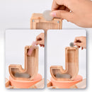 Wooden English Alphabet Piggy Bank Transparent Acrylic Piggy Bank(D)