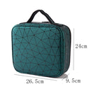 Waterproof Cosmetic Box With Partitions Cosmetic Bag Large-Capacity Rhombic PU Cosmetic Storage Box(Silver White)