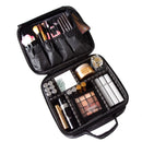 Waterproof Cosmetic Box With Partitions Cosmetic Bag Large-Capacity Rhombic PU Cosmetic Storage Box(Silver White)
