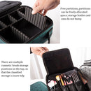 Waterproof Cosmetic Box With Partitions Cosmetic Bag Large-Capacity Rhombic PU Cosmetic Storage Box(Black)