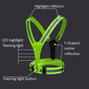 LED Reflective Vest High Stretch Outdoor Reflective Vest Traffic Safety Reflective Clothing(Black)