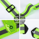 LED Reflective Vest High Stretch Outdoor Reflective Vest Traffic Safety Reflective Clothing(Black)